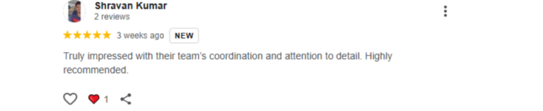 review from clients for the services we provided-blackpepperevents