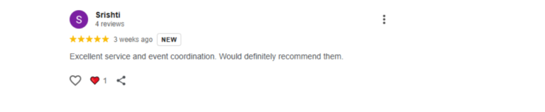 review from clients for the services we provided-blackpepperevents