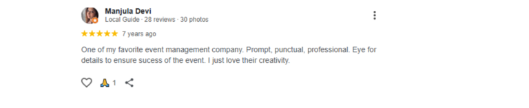 review from clients for the services we provided-blackpepperevents